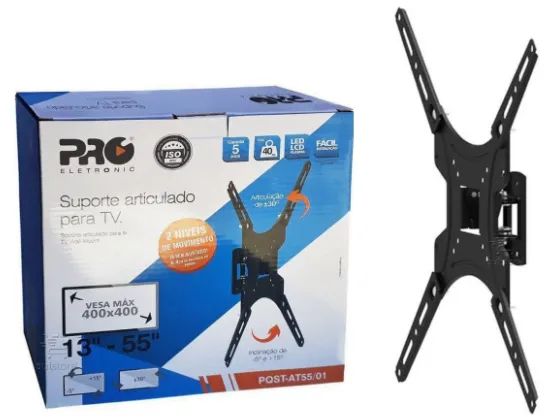Suporte Tv Articulado Led/lcd Proeletronic Até 55 Polegadas Cor Preto
