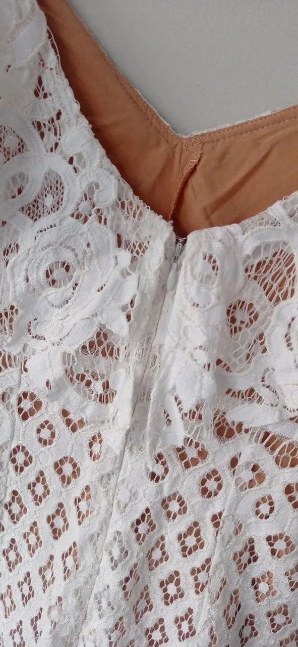 Vestido longo de renda branco - Foto 5
