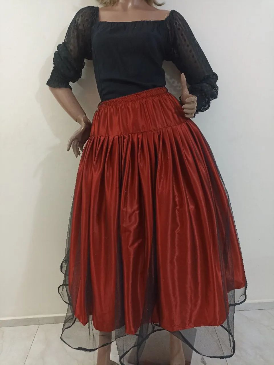 Saia de centim com tule bordado  - Foto 2