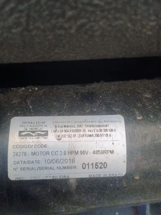 Motor para esteira 2.0 HPM 90V - 4850RPM - Foto 2