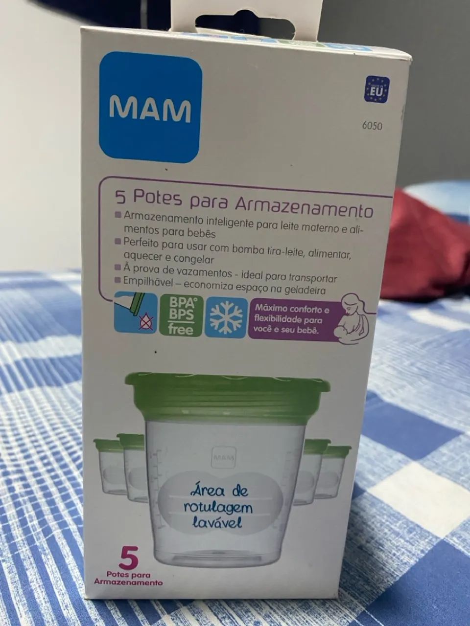 Bomba elétrica extratora de leite + potes 8 potes   - Foto 2