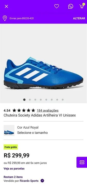 Tênis Adidas Azul - Tamanho 41/42 - Foto 5