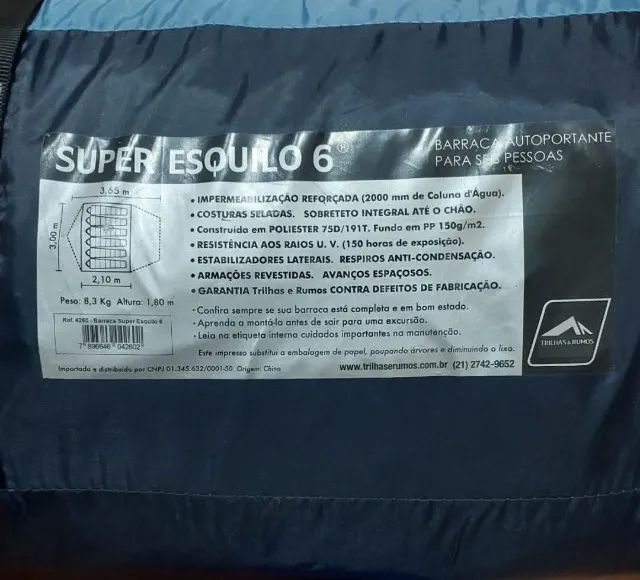 BARRACA DE CAMPING - SUPER ESQUILO 6 - TRILHAS E RUMOS - Foto 2