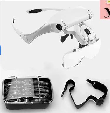 Lupa De Cabeça com Led Estética Oculos Profissional com 5 Lentes de Aumento z1049 - Foto 6