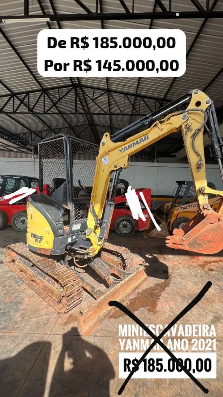Mini escavadeira 2,7 toneladas 2700kg yanmar 