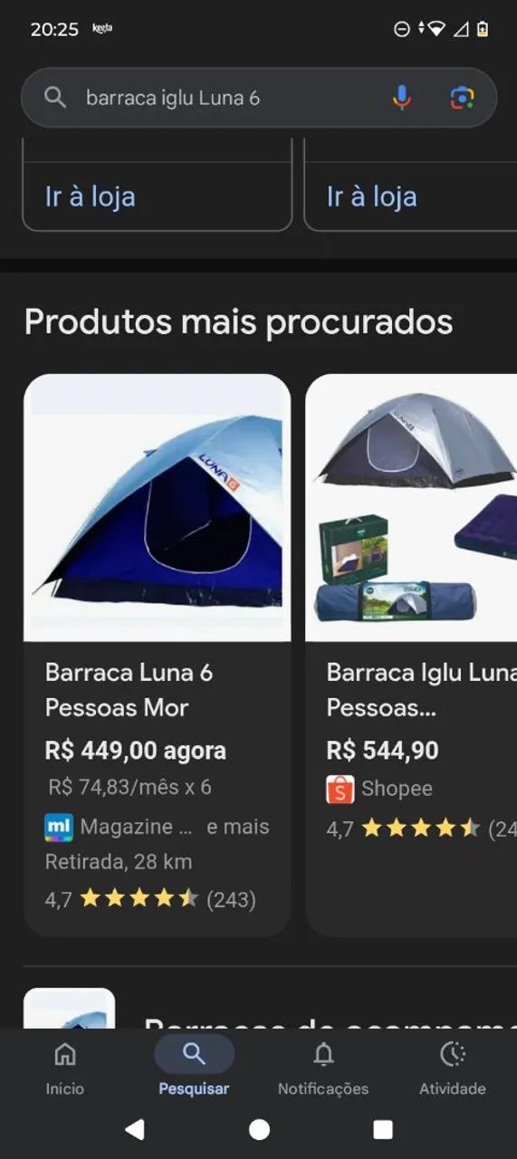 Barraca luna 6 ABAIXO DO PREÇO devido a precisao