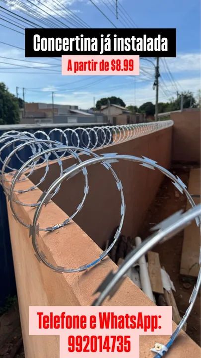 Concertina já instalada - Segurança para sua casa!