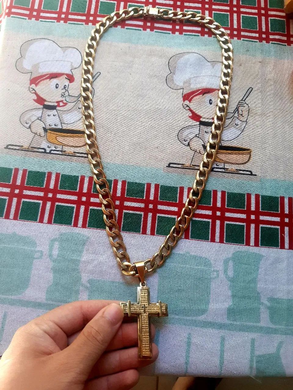 Cordão de moeda antiga + pigente 