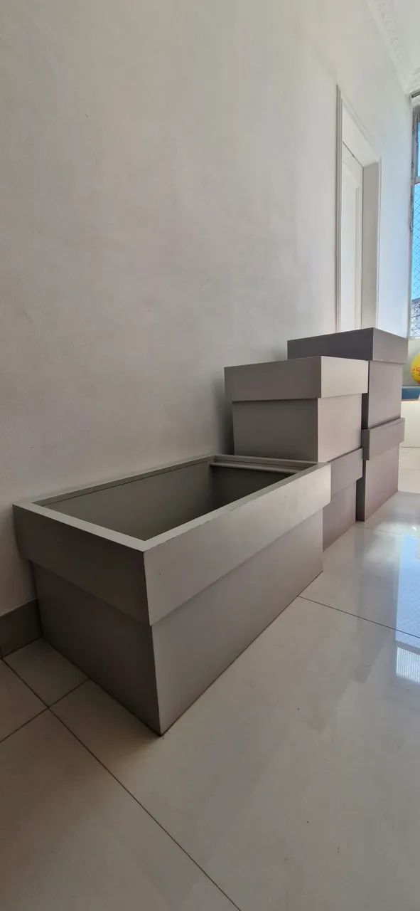 5 Caixas organizadoras madeira modulares