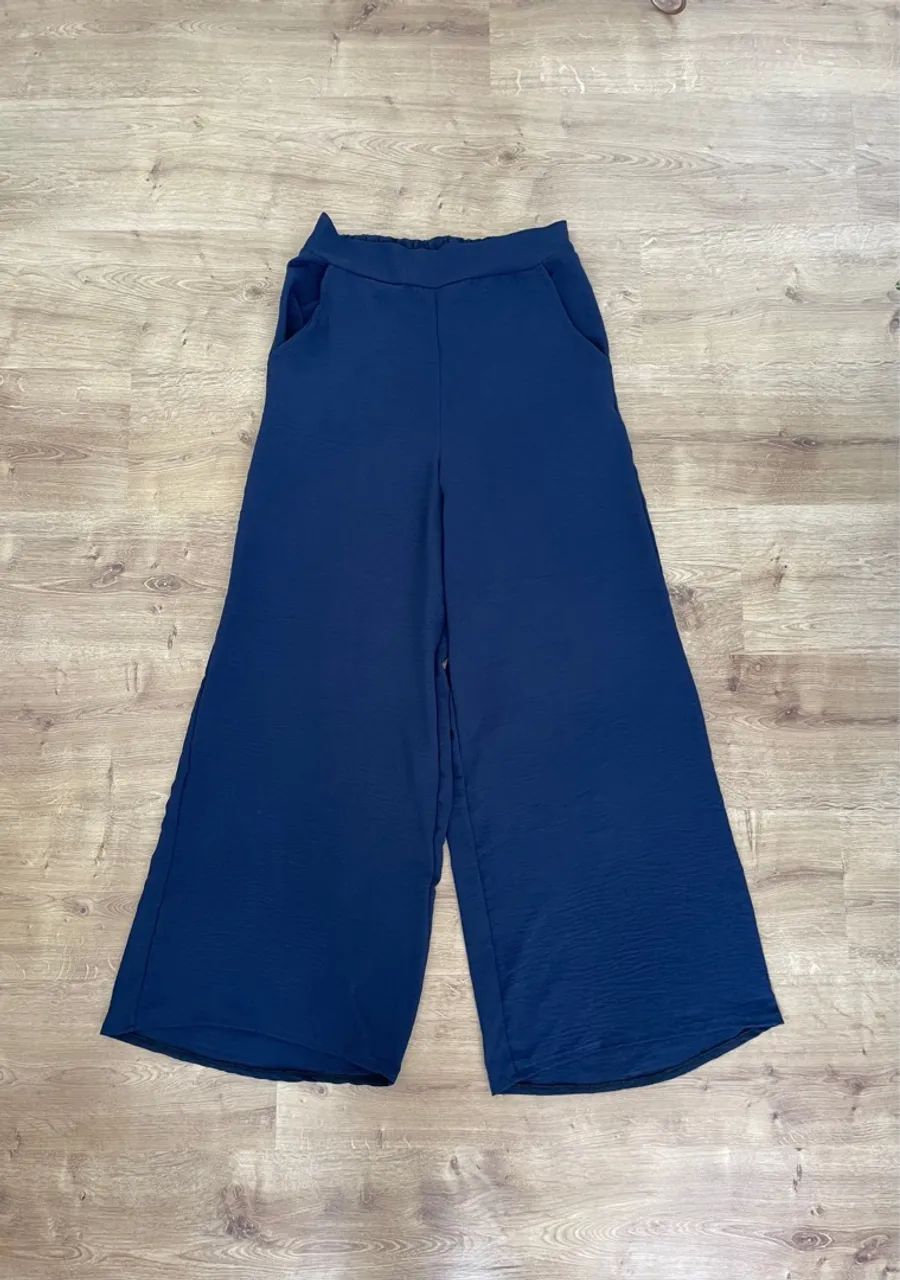 Calça feminina Pantalona 36 / 38 Azul Marinho