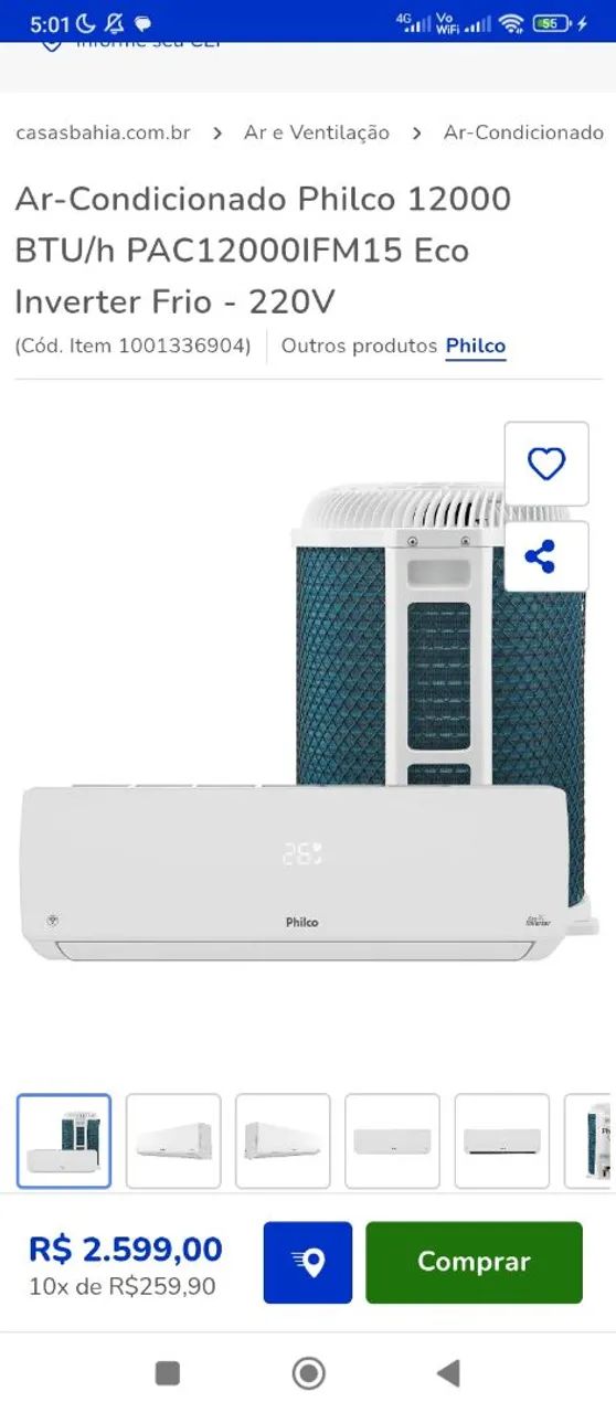 Ar Condicionado 12.000 btus Philco - Foto 4