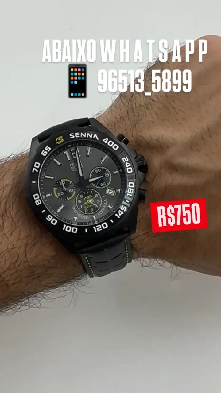 Relógio TAG HEUER SENNA MULTIFUNCIONAL PULSEIRA DE COURO  - Foto 4