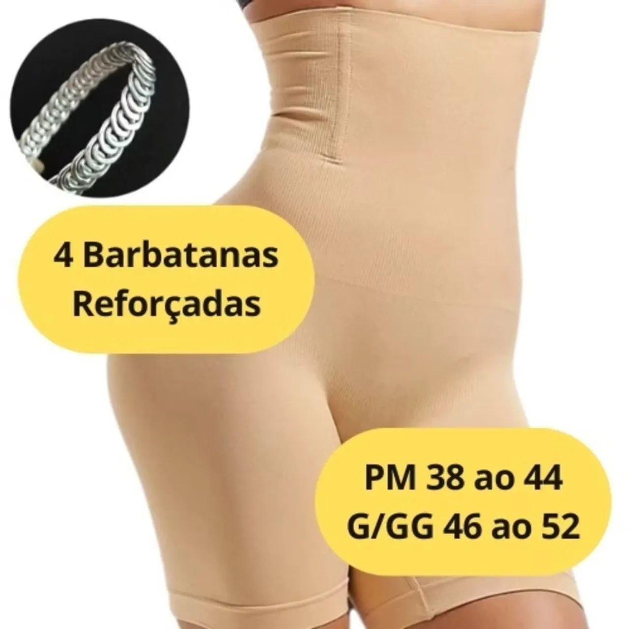 Short Modelador Cintura Alta  com barbatanas  - Foto 2