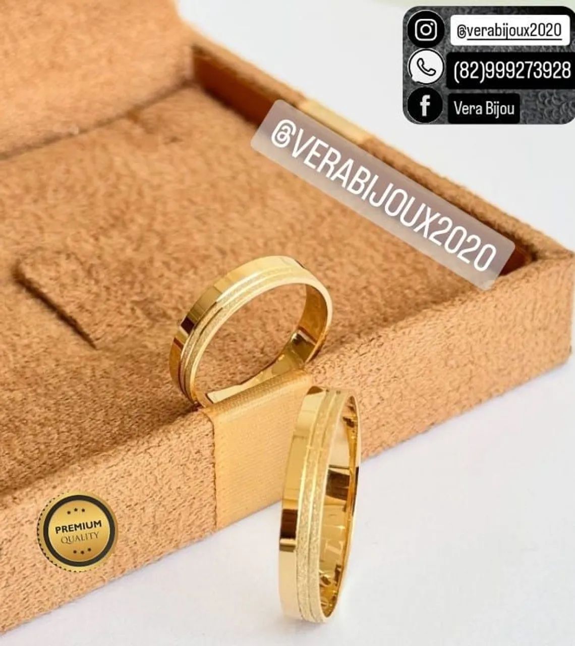 PAR DE ALIANÇAS PIGMENTADAS A OURO 18K  - Foto 3
