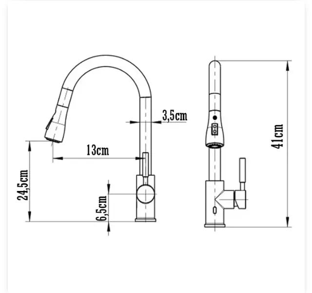 Torneira de bancada quente e frio importada extensível giratória aço escovado  - Foto 4