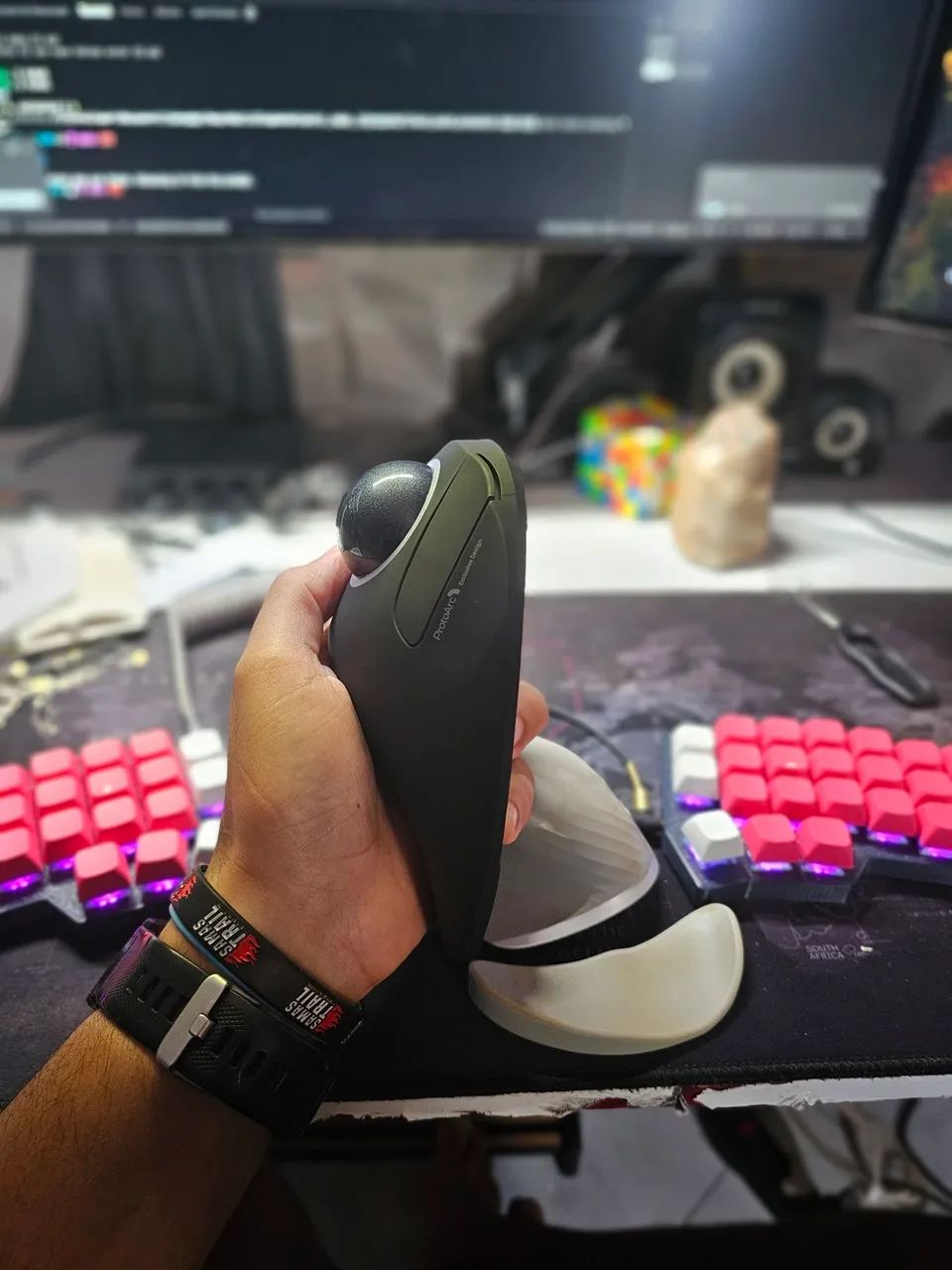 Mouse Trackball EMO3 ProtoArc - 2.4G+Bluetooth+Bluetooth RGB - Novo - Foto 4