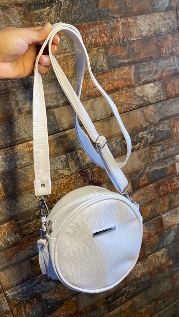 Bolsa Feminina Redonda de Alça - Aurora , cor Branco