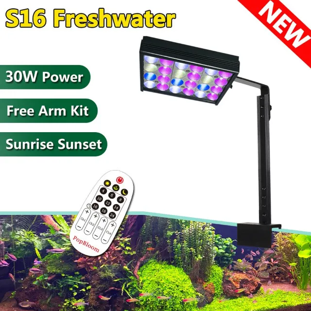 Luminária LED PopBloom Nano S16 - 30W |  Aquários Plantados e Marinho