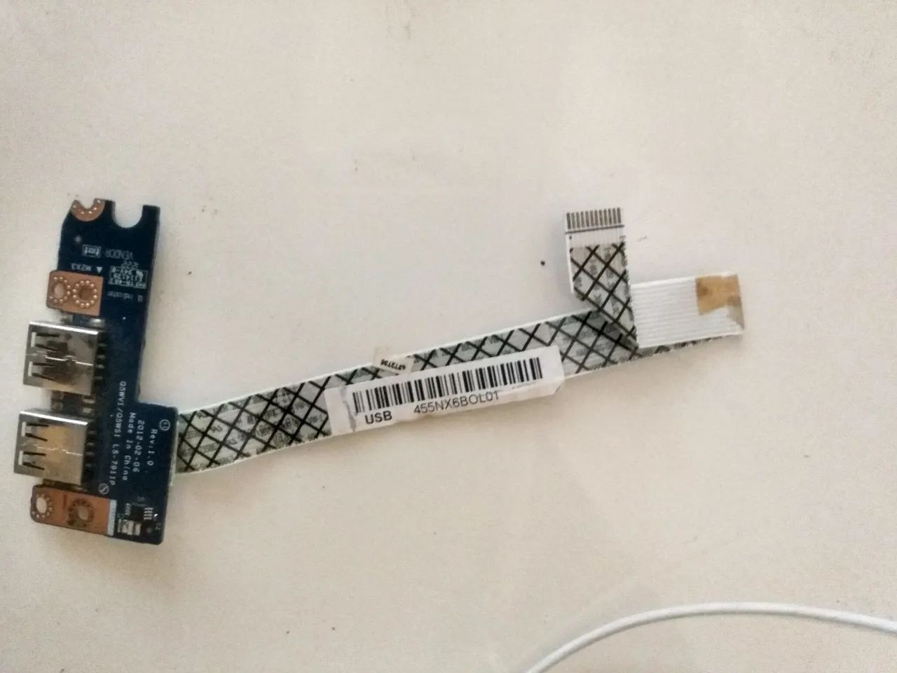 Placa com duas entradas USB para notebook. Modelo cabo flat 455nx6bolot usado