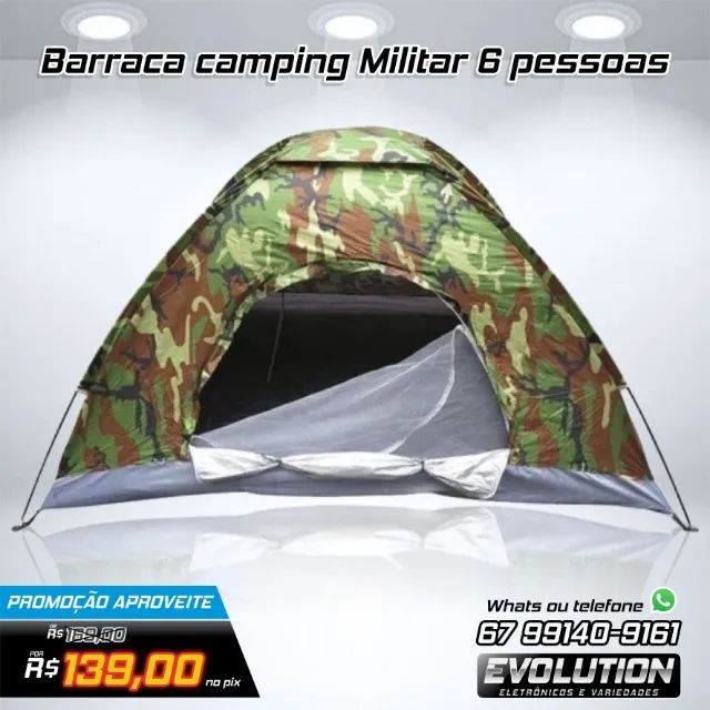 Barraca Camping Importada 6 pessoas Camuflada Aproveite