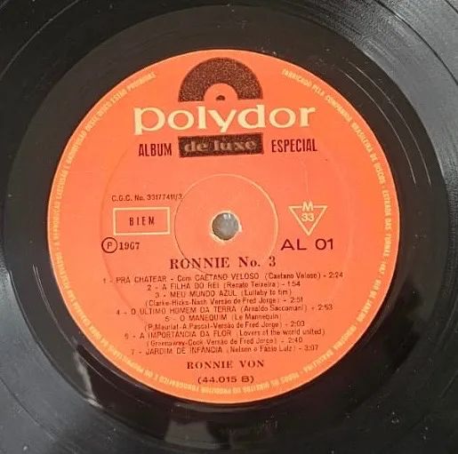 LP Ronnie Von No 3 (Caetano Veloso / Os Mutantes) (1967) + Single Bônus - Vinil - Foto 3