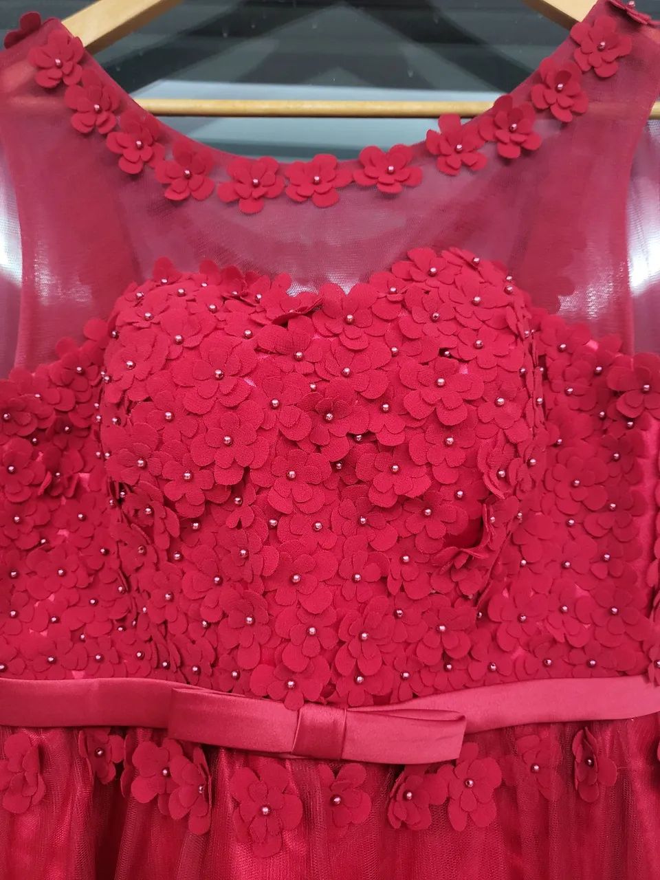 Vestido de renda vermelho para festa - Foto 3