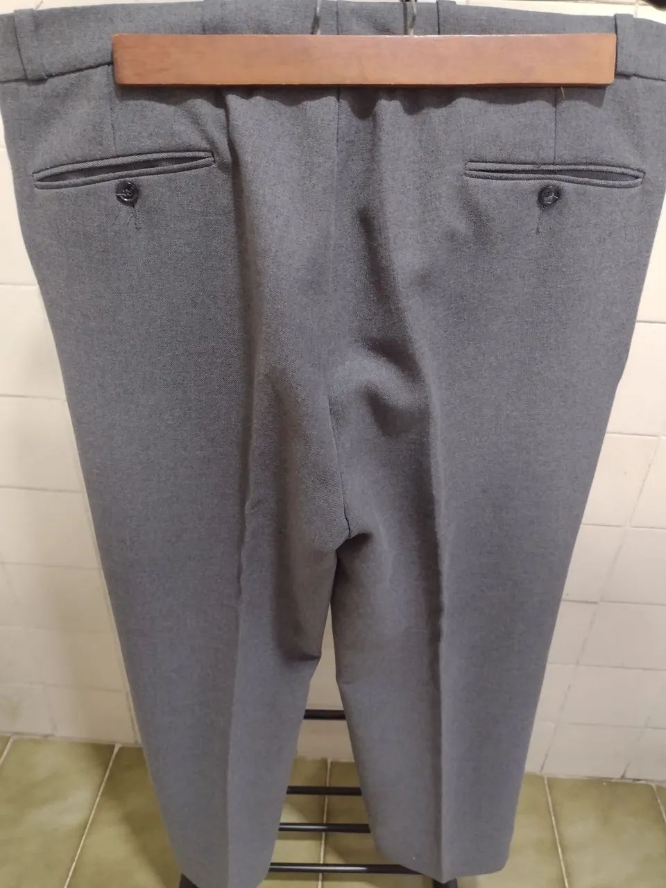 Calça Social Garbo de lã Cinza de Qualidade - Foto 4