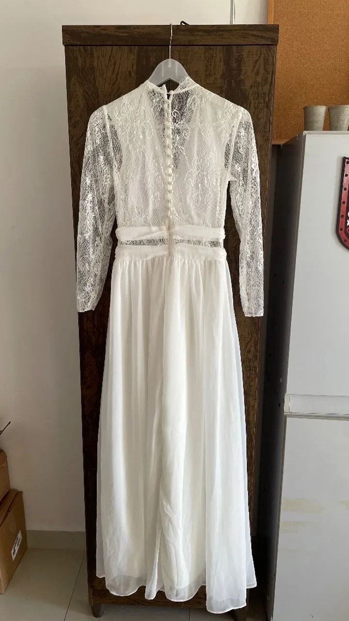 Vestido branco elegante Novo - Foto 3