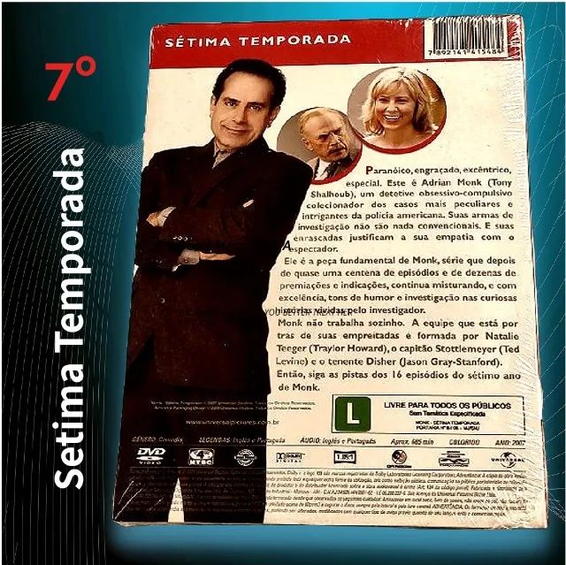 DVD "MONK" SERIE COMEDIA SETIMA TEMPORADA > 4 CDS LACRADO - Foto 2