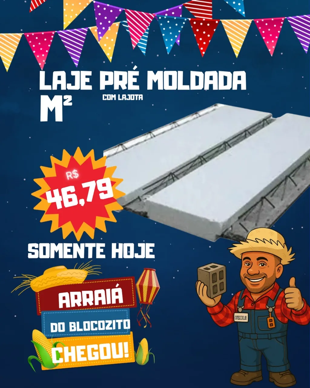 Laje Pré Moldada estrutura H8