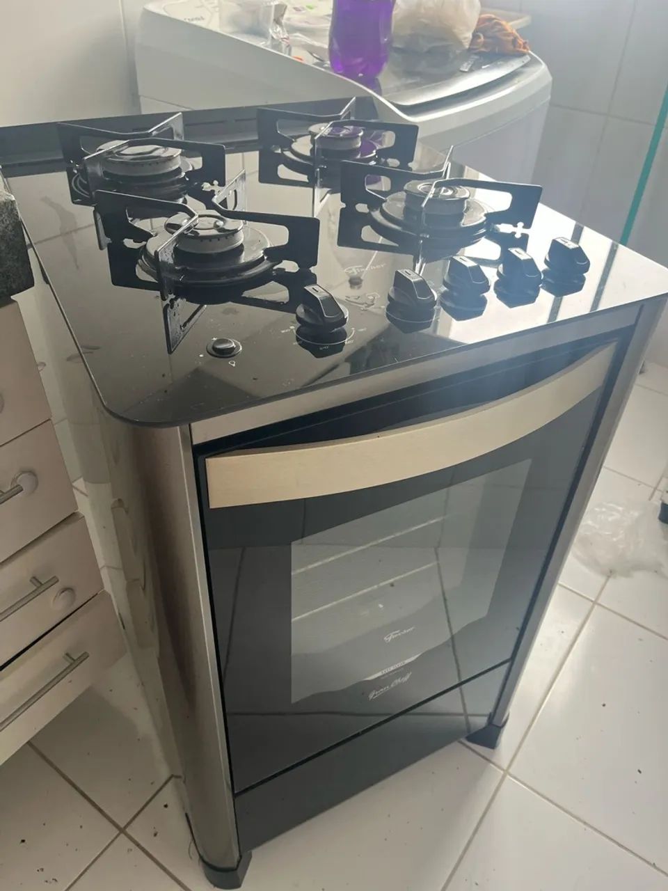 Fogão Fischer 4 Bocas convertido para gás encanado 