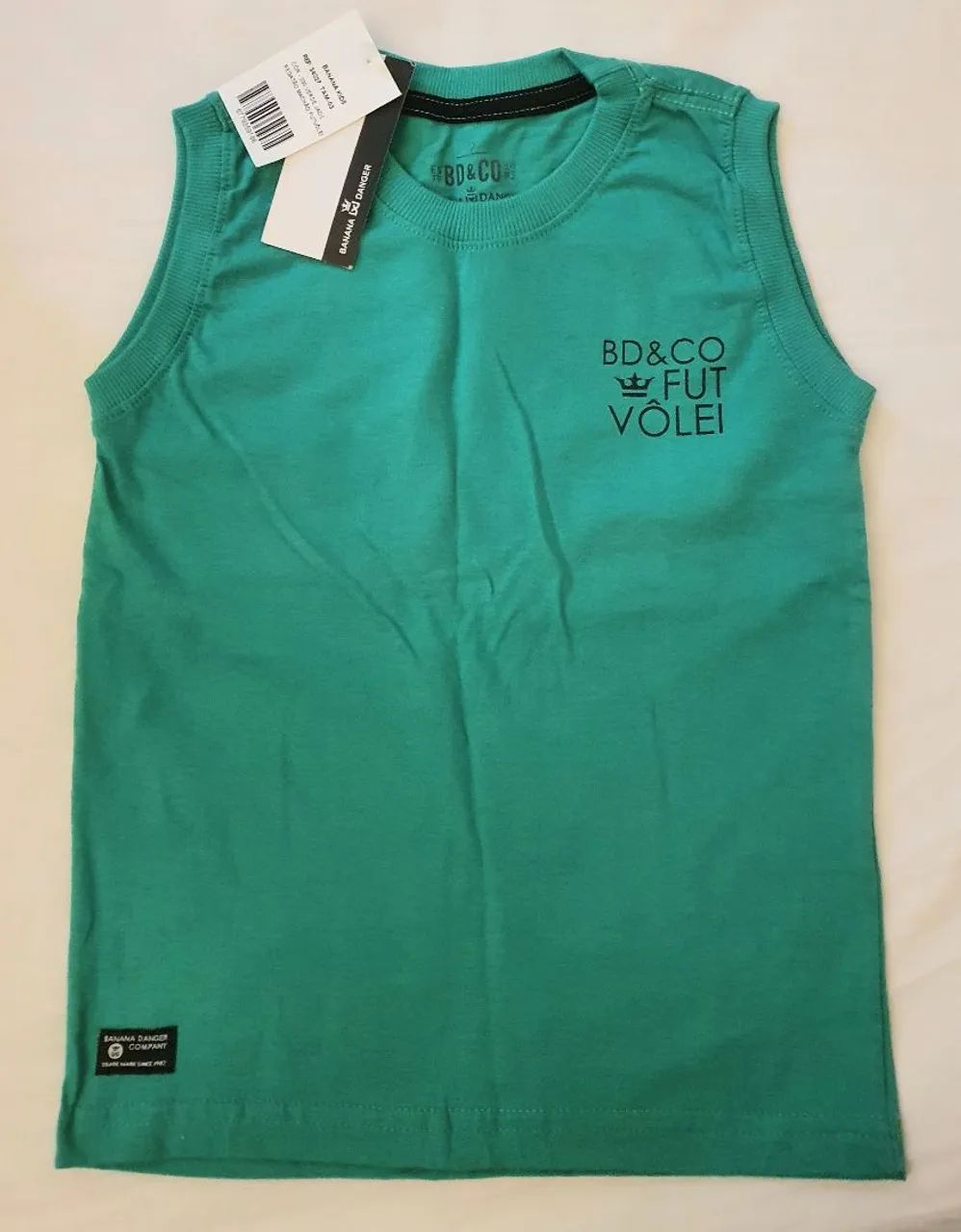 Nova: regata 3 anos Banana Danger verde estampa costas - Foto 2