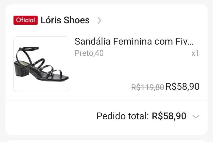 Sandália preta 40. Nova - Foto 2