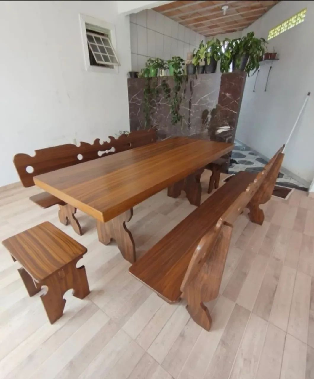 Mesa pedra de ardósia pintada e envernizada  - Foto 2