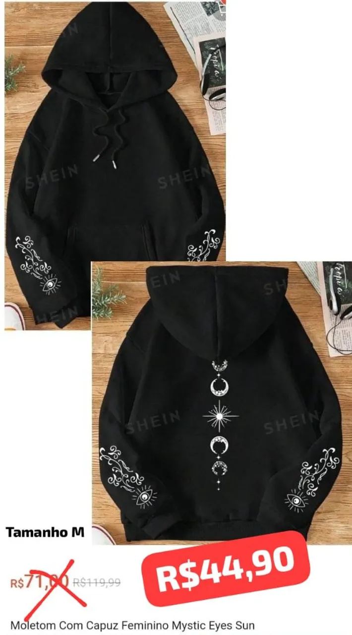Moletom Feminino Mystic Eyes Sun - SHEIN
