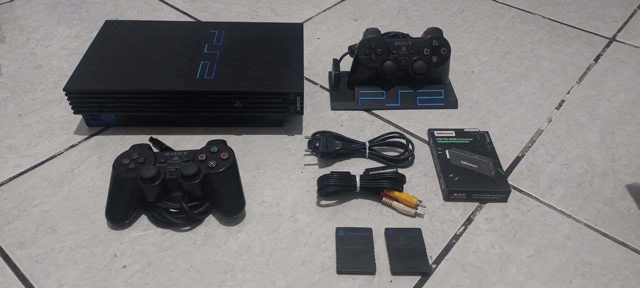 Ps2 fat com mega combo de acessórios 