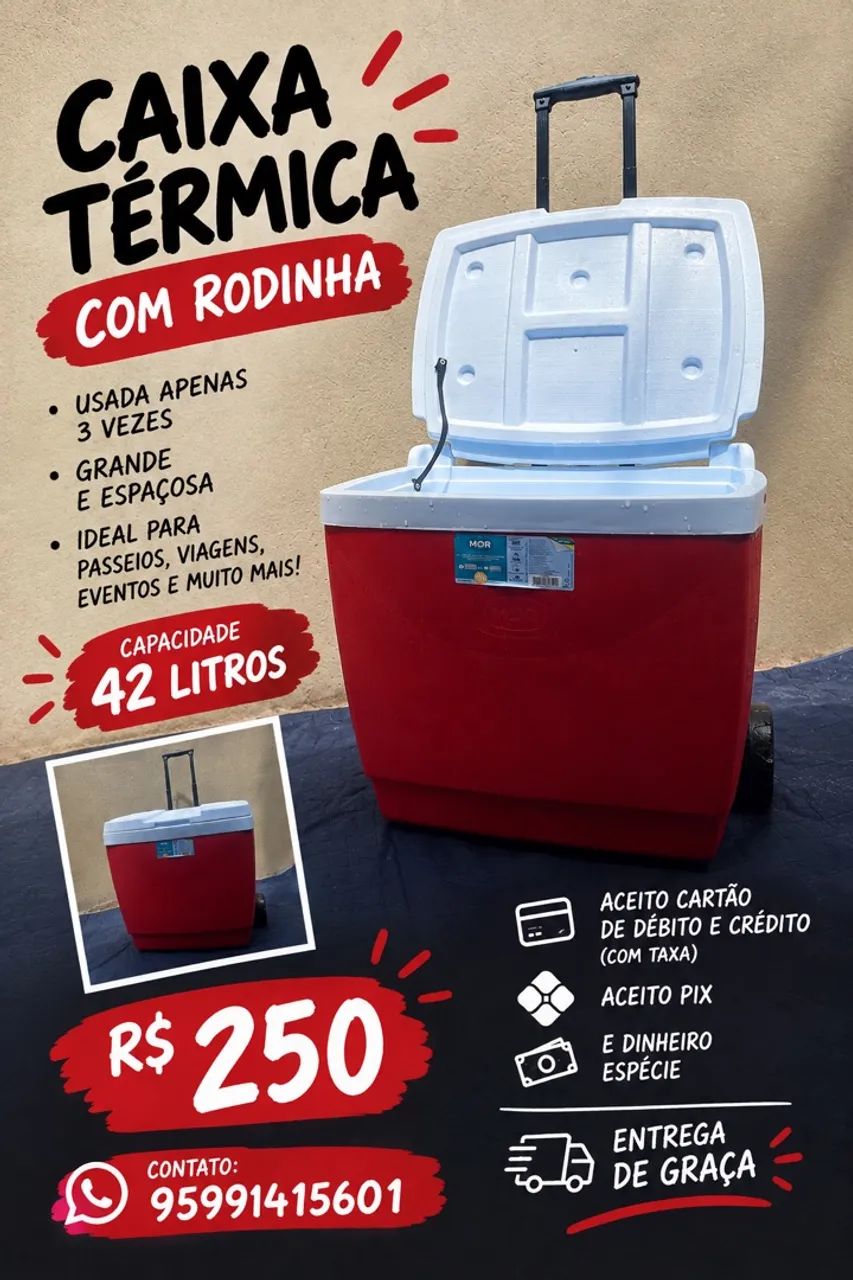 Caixa termica com rodinha