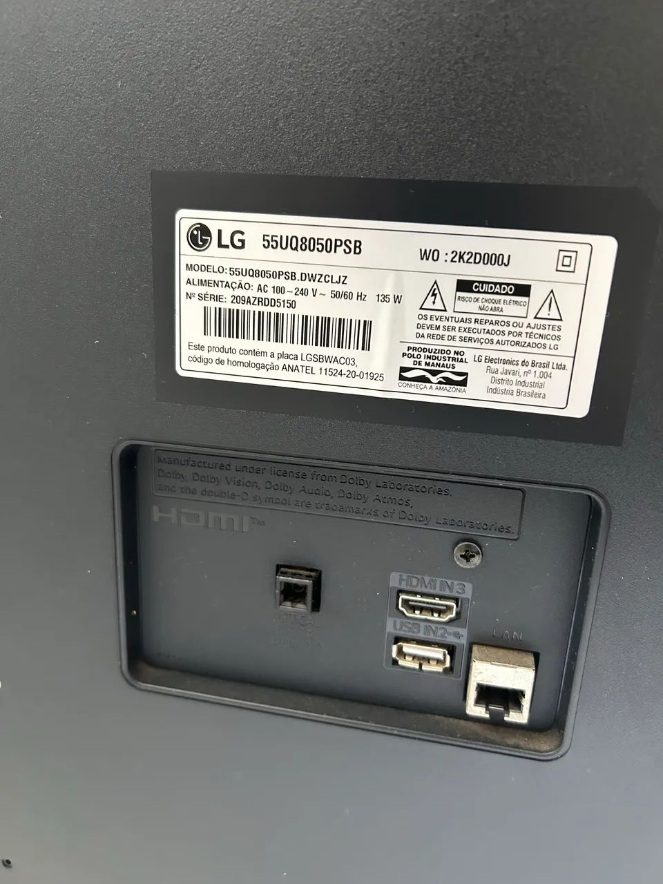 Vendo TV LG Smart 55 4K UHD, modelo 55UQ8050PSB.