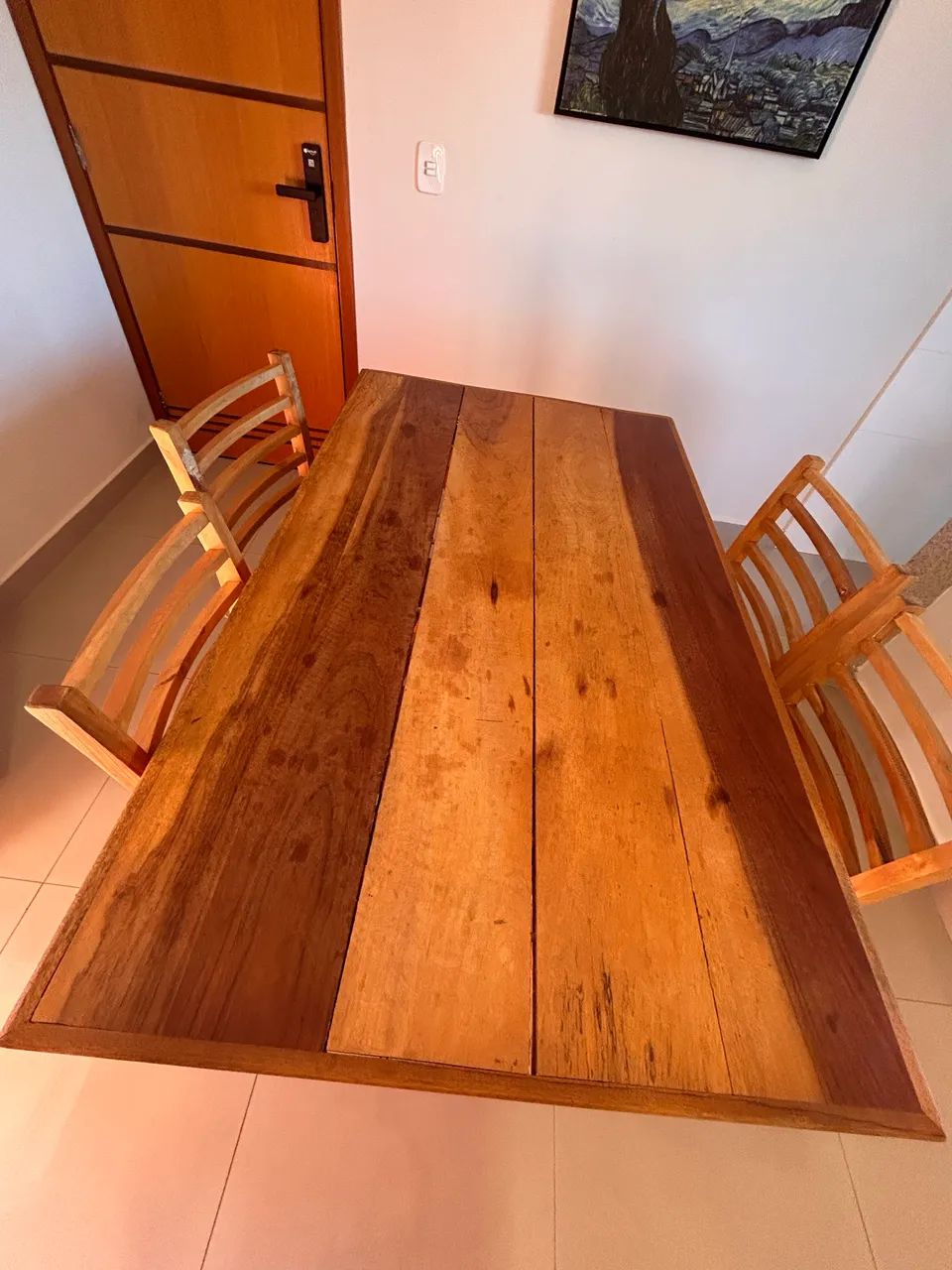 Mesa com cadeiras em Madeira Maciça  - Foto 3