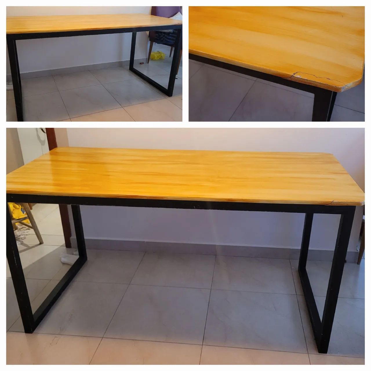 Mesa Base Ferro Tampo mdf