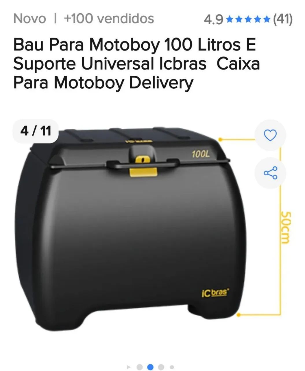 Baú Motoboy 100 L 