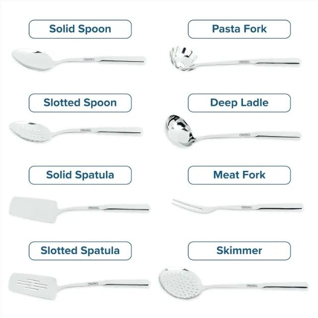 Conjunto de Utensílios de Cozinha 8 Peças Viking de Aço Inoxidável - Foto 4