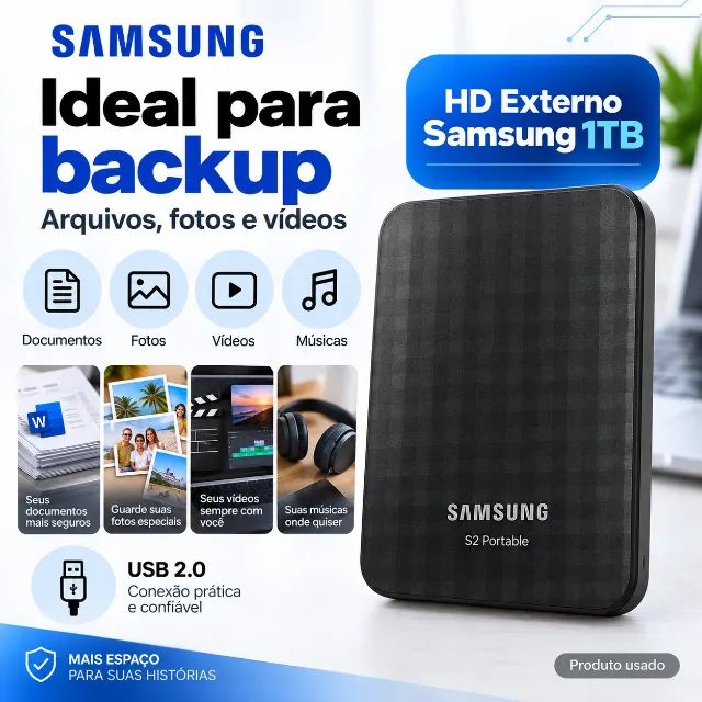 HD Externo Samsung S2 Portable 1TB - Foto 4