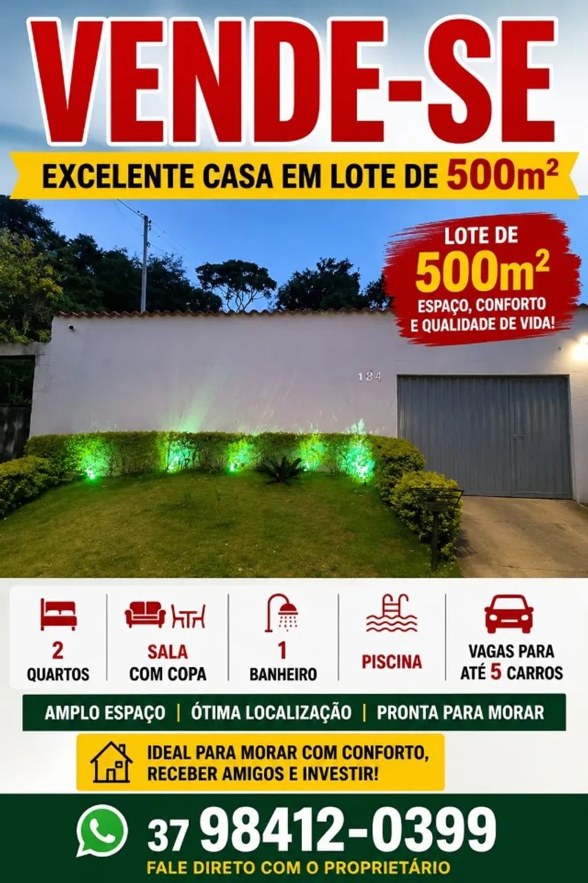 Linda Casa com Piscina, Ampla Varanda e 5 Vagas