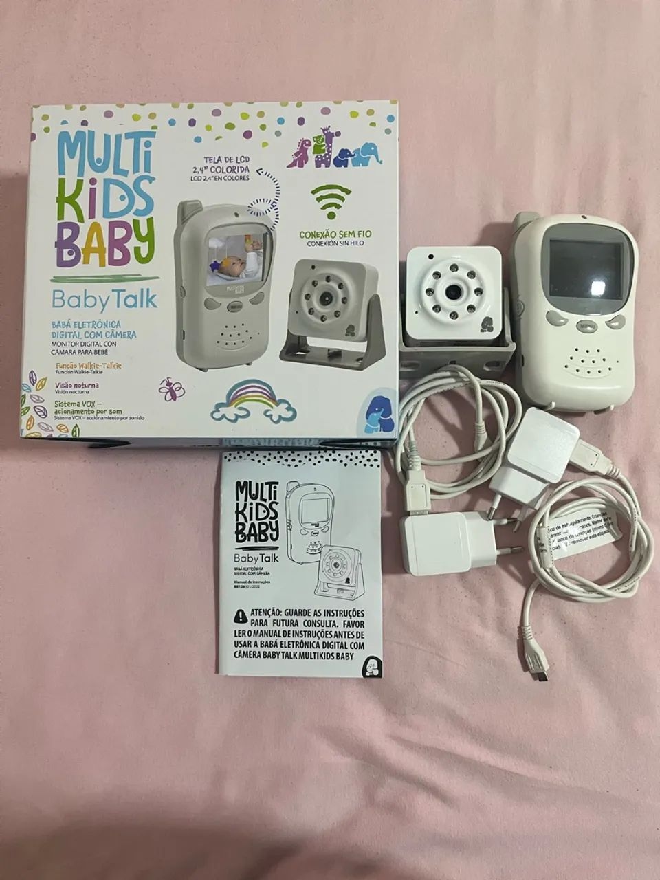 Babá Eletrônica Multikids Baby Talk c/ Câmera - Seminova e Completa