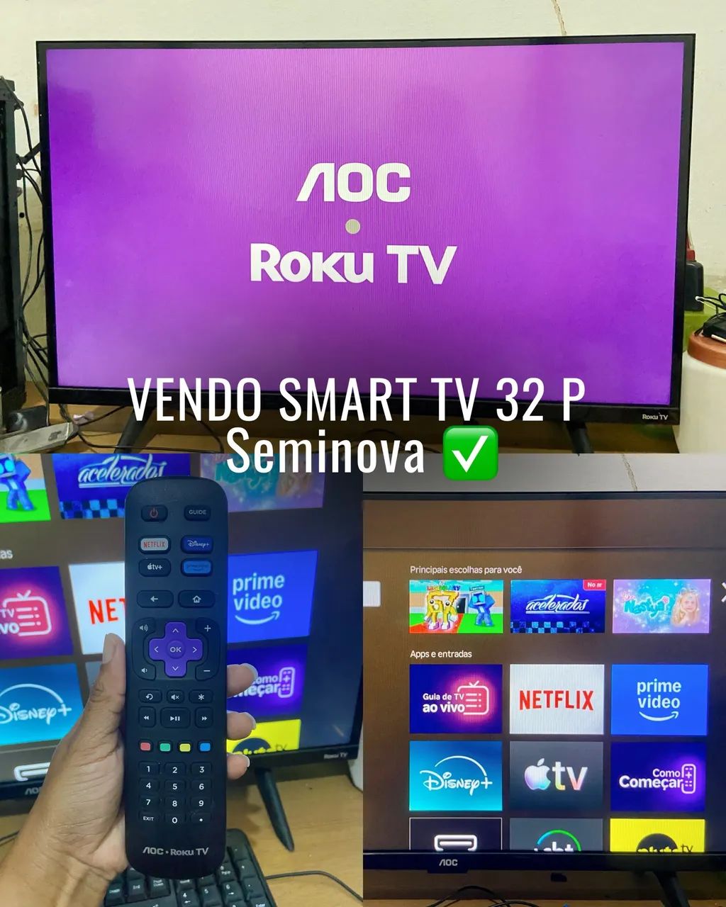 Oportunidade! Smart TV seminova, conservada e pronta para uso. 