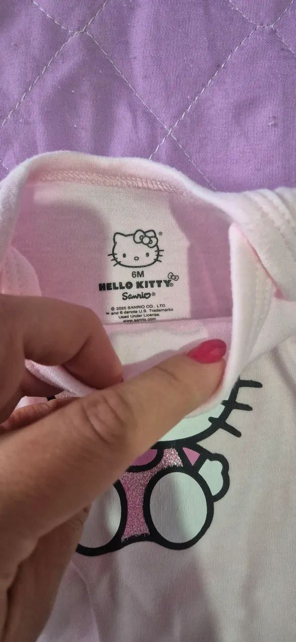 Conjunto body e calça Hello Kitty 6m bebê 