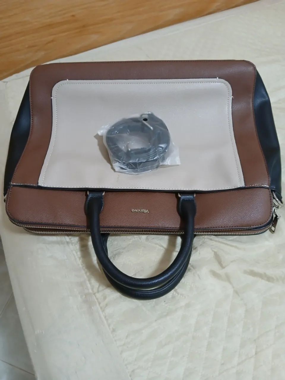 bolsa para notebook de couro  - Foto 4