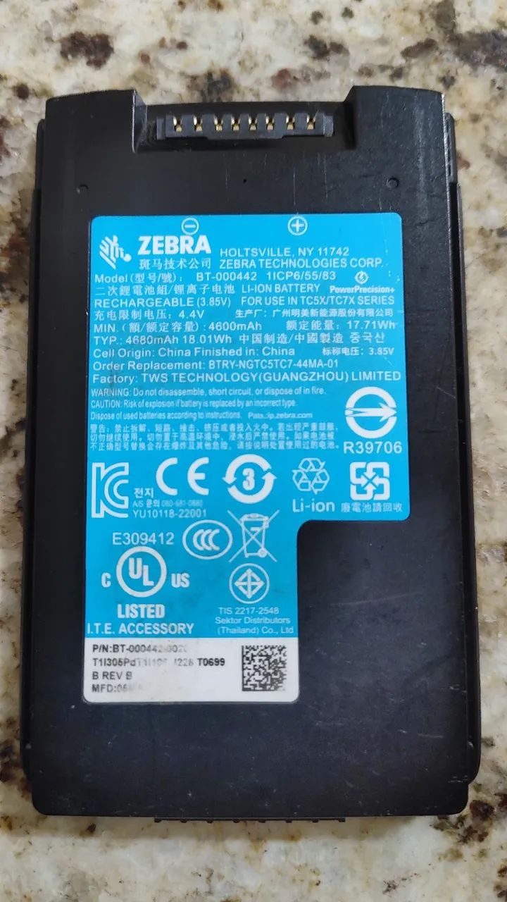 Bateria Zebra Para Coletor Tc53 E Tc58 - 4600mah - Foto 3