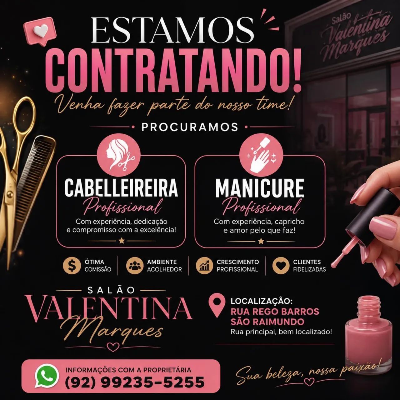 Precisa de Manicure e Cabeleira 
